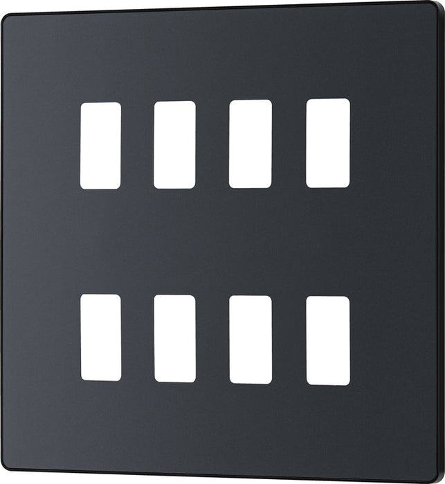 BG Evolve RPCDMG8B 8G Grid Front Plate - Matt Grey (Black) - westbasedirect.com