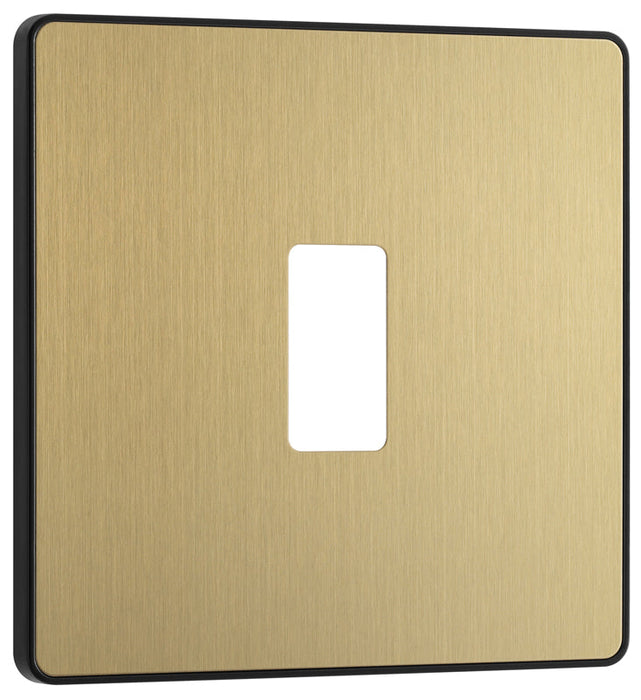 BG Evolve RPCDSB1B 1G Grid Front Plate - Satin Brass (Black) - westbasedirect.com
