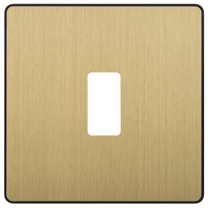 BG Evolve RPCDSB1B 1G Grid Front Plate - Satin Brass (Black) - westbasedirect.com