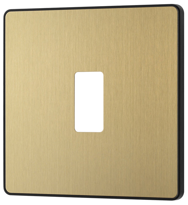 BG Evolve RPCDSB1B 1G Grid Front Plate - Satin Brass (Black) - westbasedirect.com