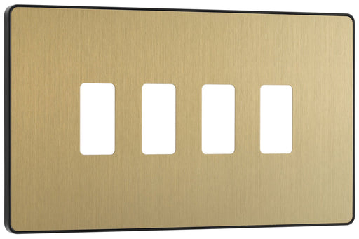 BG Evolve RPCDSB4B 4G Grid Front Plate - Satin Brass (Black) - westbasedirect.com