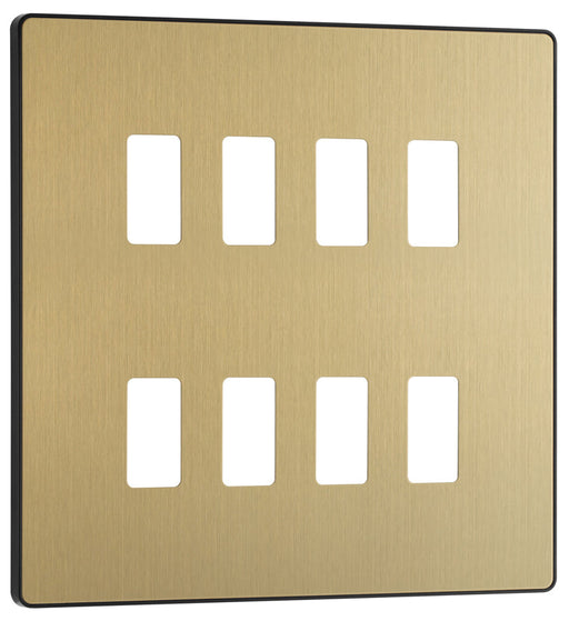 BG Evolve RPCDSB8B 8G Grid Front Plate - Satin Brass (Black) - westbasedirect.com