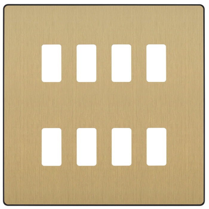 BG Evolve RPCDSB8B 8G Grid Front Plate - Satin Brass (Black) - westbasedirect.com