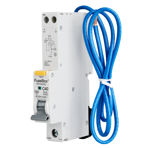 FuseBox RTA104030C 40A C Curve 10kA 30mA Type A RCBO - westbasedirect.com