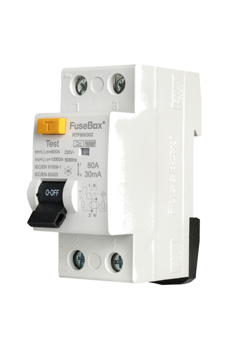 FuseBox RFT800302 Type F RCD 80A 30mA 2P - westbasedirect.com