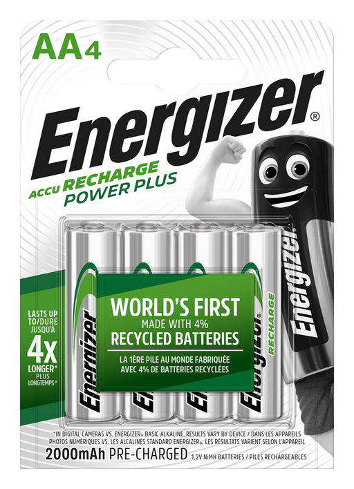 Energizer E300850400 Rech. Power Plus AA 2000mAh | 4 Pack - westbasedirect.com