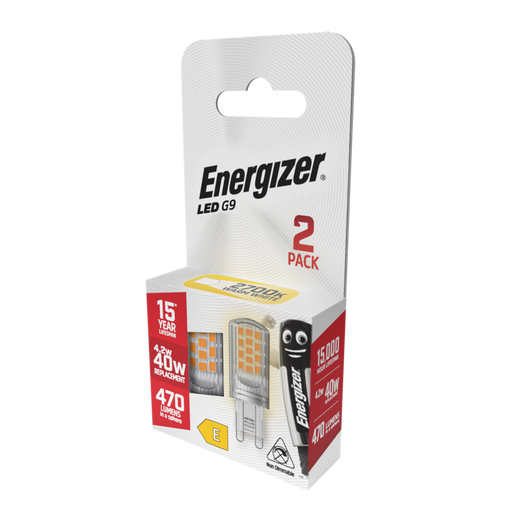 Energizer S29491 4.2W 470lm G9 LED Capsule Bulb Warm White 2700K (2 Pack) - westbasedirect.com