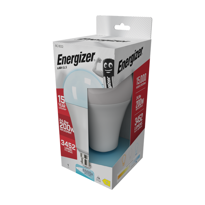 Energizer S29836 30W 3452lm B22 BC GLS LED Bulb Opal Daylight 6500K - westbasedirect.com