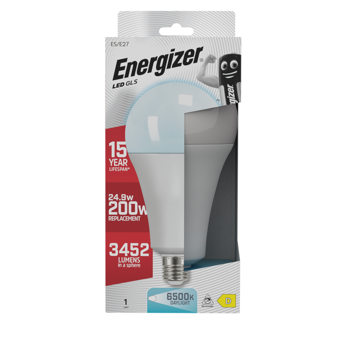 Energizer S29838 24.9W 3452lm E27 ES GLS LED Bulb Opal Daylight 6500K - westbasedirect.com