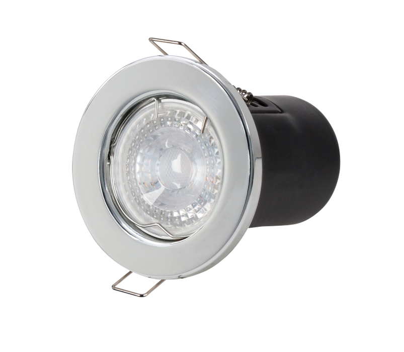 Powermaster S6591 IP20 Fire Rated Fixed Downlight - Chrome - westbasedirect.com