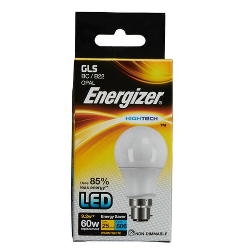 Energizer 8.2W 806lm B22 BC GLS High Tech LED Bulb Warm White 3000K - westbasedirect.com