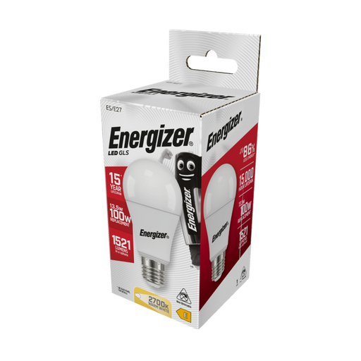 Energizer 13.2W 1521lm E27 ES GLS LED Bulb Opal Warm White 2700K - westbasedirect.com