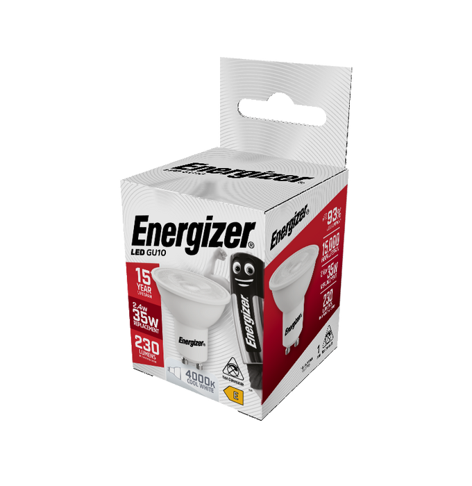 Energizer 3.1W 230lm GU10 Spotlight LED Bulb Cool White 4000K - westbasedirect.com