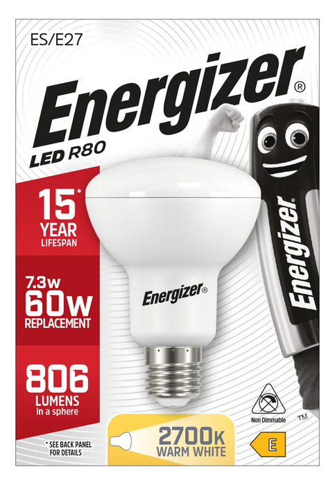 Energizer 10.5W 800lm E27 ES R80 High Tech LED Bulb Warm White 2700K - westbasedirect.com