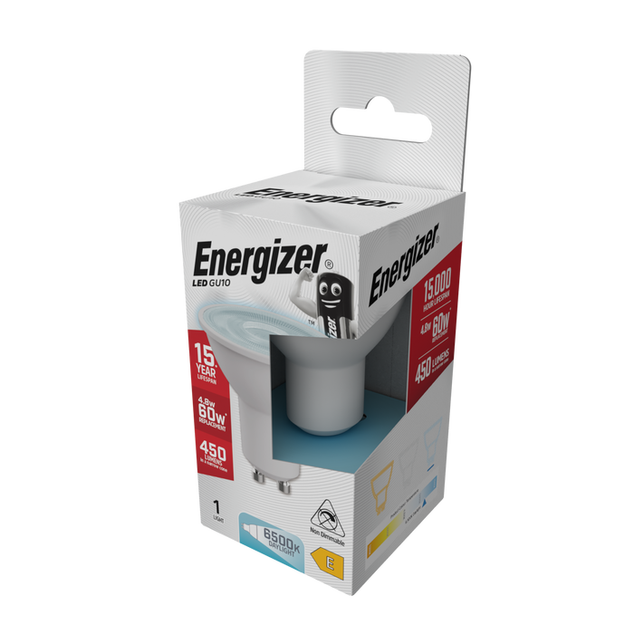 Energizer S9407 4.8W 450lm GU10 Spotlight LED Bulb Daylight 6500K - westbasedirect.com