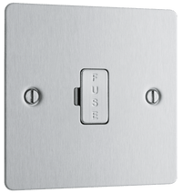 BG SBS54 Flatplate Screwed Unswitched Spur 13A - Brushed Steel