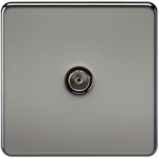Knightsbridge SF0100BN Screwless 1G TV Outlet (Non-Isolated) - Black Nickel - westbasedirect.com