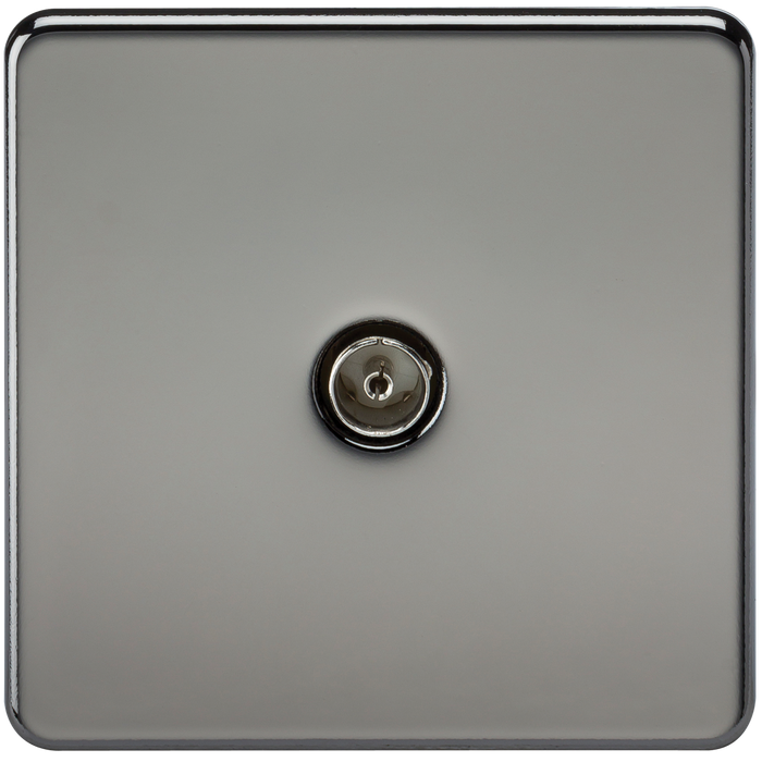 Knightsbridge SF0100BN Screwless 1G TV Outlet (Non-Isolated) - Black Nickel - westbasedirect.com