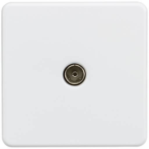 Knightsbridge SF0100MW Screwless 1G TV Outlet (Non-Isolated) - Matt White - westbasedirect.com