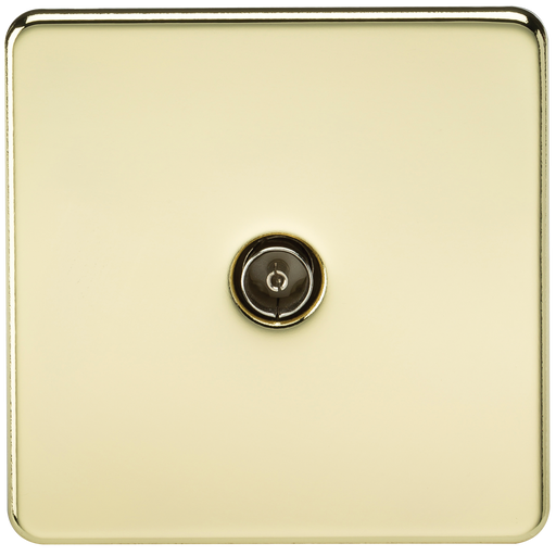 Knightsbridge SF0100PB Screwless 1G TV Outlet (Non-Isolated) - Polished Brass - westbasedirect.com