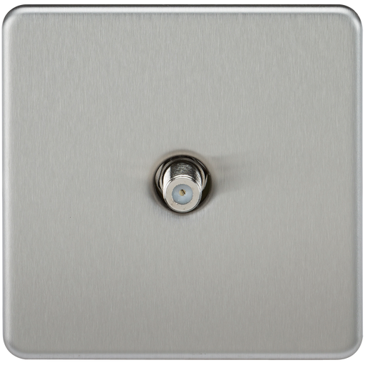 Knightsbridge SF0150BC Screwless 1G SAT TV Outlet (Non-Isolated) - Brushed Chrome - westbasedirect.com