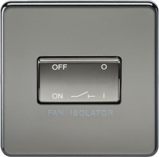 Knightsbridge SF1100BN Screwless 10AX 3 Pole Fan Isolator Switch - Black Nickel - westbasedirect.com