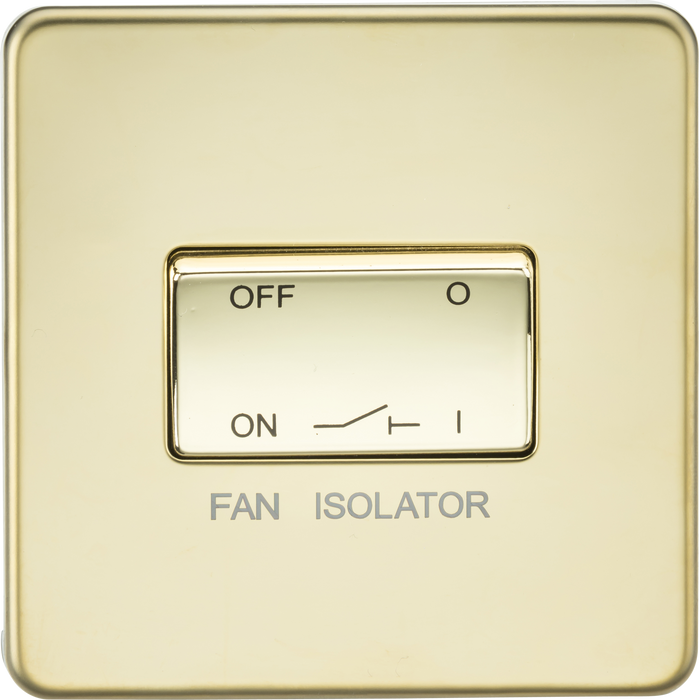 Knightsbridge SF1100PB Screwless 10AX 3 Pole Fan Isolator Switch - Polished Brass - westbasedirect.com