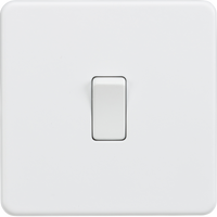 Knightsbridge SF1200MW Screwless 10AX 1G Intermediate Switch - Matt White