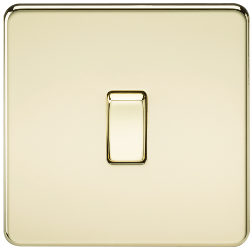 Knightsbridge SF1200PB Screwless 10AX 1G Intermediate Switch - Polished Brass - westbasedirect.com