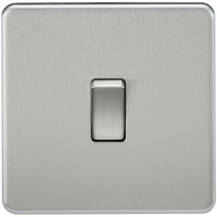 Knightsbridge SF2000BC Screwless 10AX 1G 2-Way Switch - Brushed Chrome