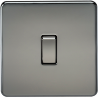 Knightsbridge SF2000BN Screwless 10AX 1G 2-Way Switch - Black Nickel