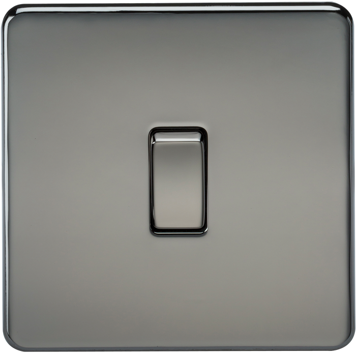 Knightsbridge SF2000BN Screwless 10AX 1G 2-Way Switch - Black Nickel - westbasedirect.com