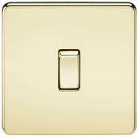 Knightsbridge SF2000PB Screwless 10AX 1G 2-Way Switch - Polished Brass