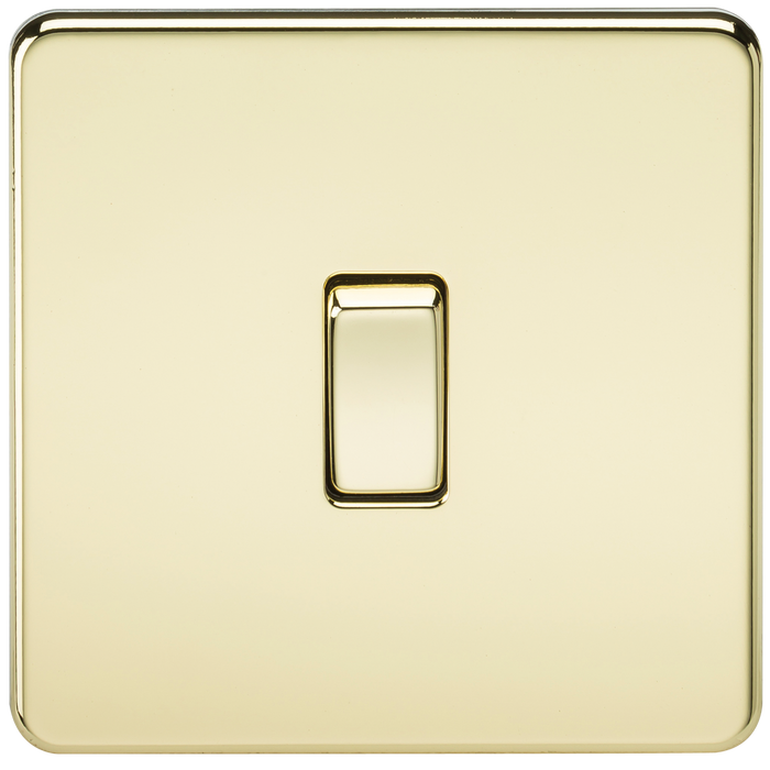 Knightsbridge SF2000PB Screwless 10AX 1G 2-Way Switch - Polished Brass - westbasedirect.com
