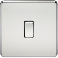Knightsbridge SF2000PC Screwless 10AX 1G 2-Way Switch - Polished Chrome
