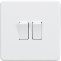 Knightsbridge SF3000MW Screwless 10AX 2G 2-Way Switch - Matt White