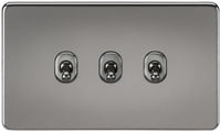 Knightsbridge SF3TOGBN Screwless 10AX 3G 2-Way Toggle Switch - Black Nickel