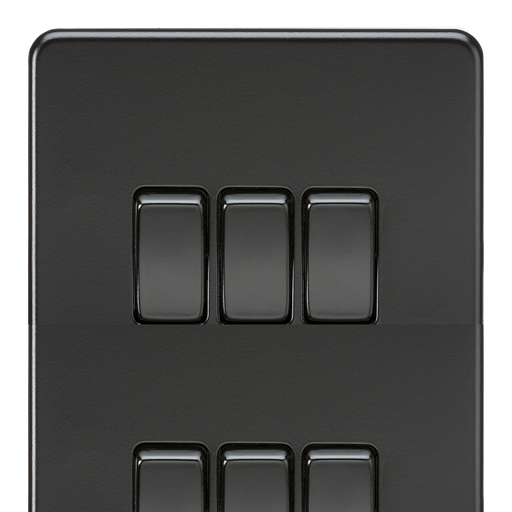 Knightsbridge SF4000MBB Screwless 10AX 3G 2-Way Switch - Matt Black + Black Rockers - westbasedirect.com