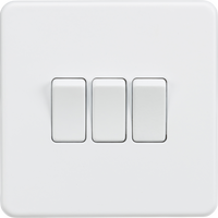 Knightsbridge SF4000MW Screwless 10AX 3G 2-Way Switch - Matt White