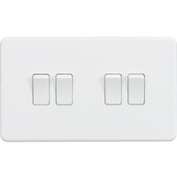 Knightsbridge SF4100MW Screwless 10AX 4G 2-Way Switch - Matt White