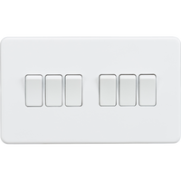 Knightsbridge SF4200MW Screwless 10AX 6G 2-Way Switch - Matt White