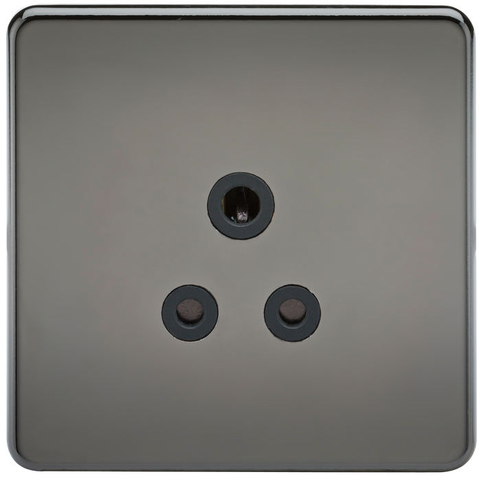 Knightsbridge SF5ABN Screwless 5A Unswitched Socket - Black Nickel + Black Insert - westbasedirect.com