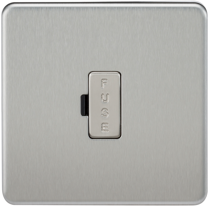 Knightsbridge SF6000BC Screwless 13A Fused Spur Unit - Brushed Chrome - westbasedirect.com