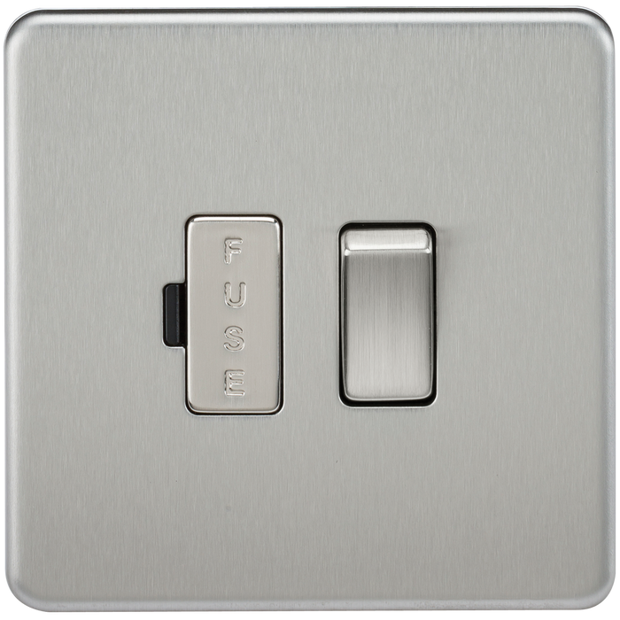 Knightsbridge SF6300BC Screwless 13A Switched Fused Spur Unit - Brushed Chrome - westbasedirect.com