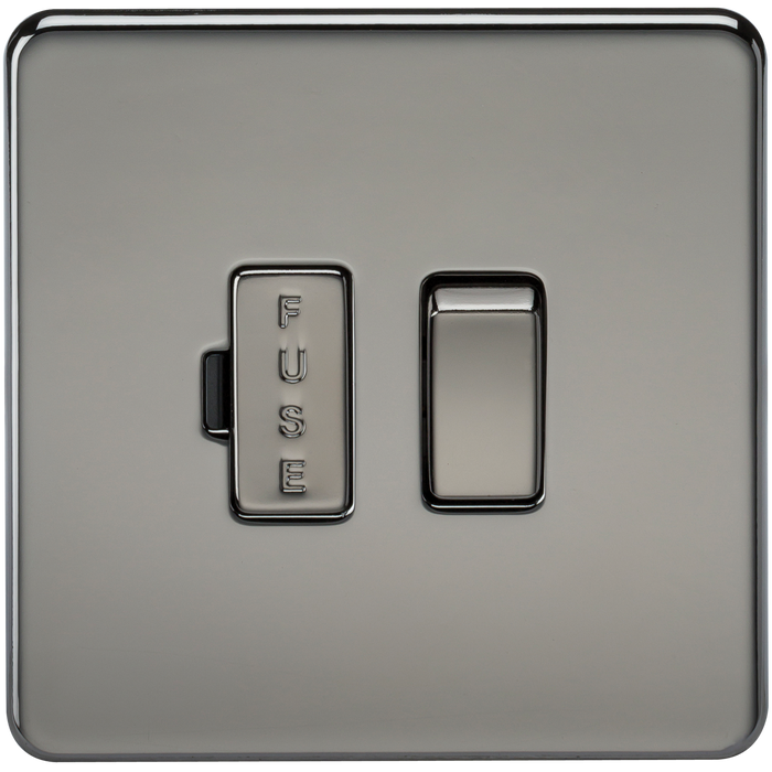 Knightsbridge SF6300BN Screwless 13A Switched Fused Spur Unit - Black Nickel - westbasedirect.com