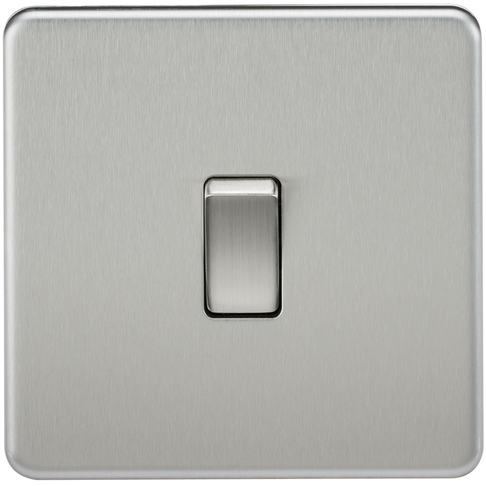 Knightsbridge SF8341BC Screwless 20A 1G DP Switch - Brushed Chrome - westbasedirect.com