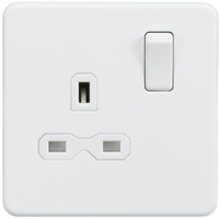 Knightsbridge SFR7000MW Screwless 13A 1G DP Switched Socket - Matt White