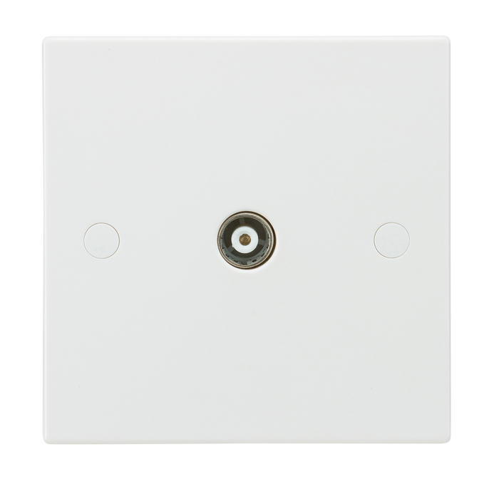 Knightsbridge SN0120 White Square Edge Coax TV Outlet (Isolated) - westbasedirect.com
