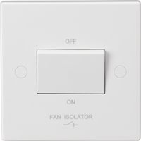 Knightsbridge SN1100 White Square Edge 10AX 3 Pole Fan Isolator Switch