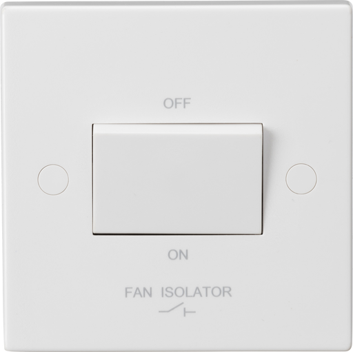 Knightsbridge SN1100 White Square Edge 10AX 3 Pole Fan Isolator Switch - westbasedirect.com